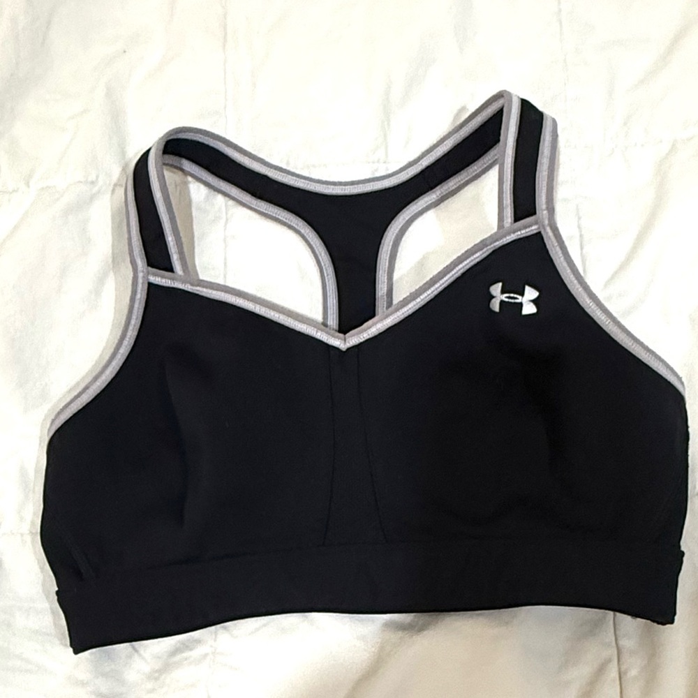 Under Armour Black and Gray Sports Bra
